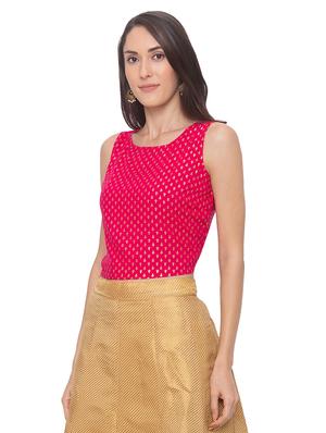 magenta printed blouse - 17208547 - Standard Image - 2
