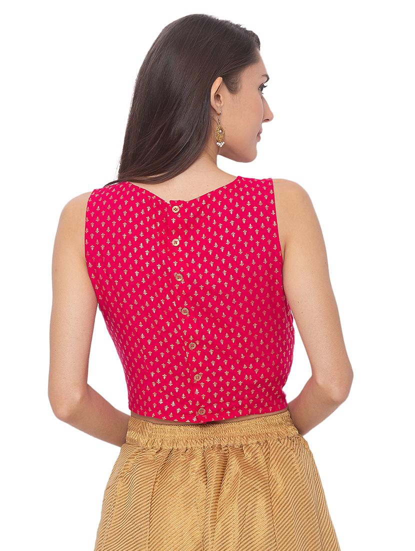 magenta printed blouse - 17208547 - Zoom Image - 3