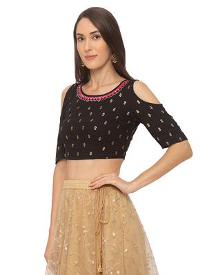 cold shoulder printed blouse - 17208548 - Standard Image - 2