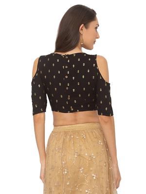 cold shoulder printed blouse - 17208548 - Standard Image - 3