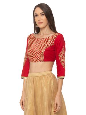 red gota work blouse - 17208552 - Standard Image - 2