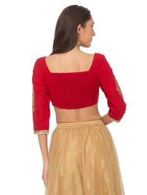 red gota work blouse - 17208552 - Standard Image - 3