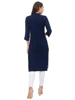 printed straight woolen kurta - 17208597 - Standard Image - 3