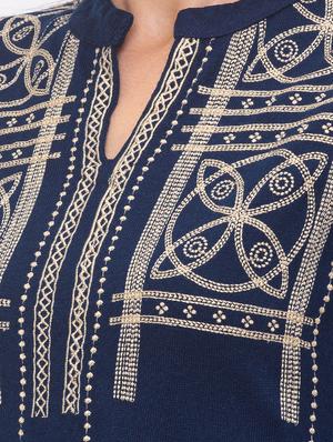 printed straight woolen kurta - 17208599 - Standard Image - 4