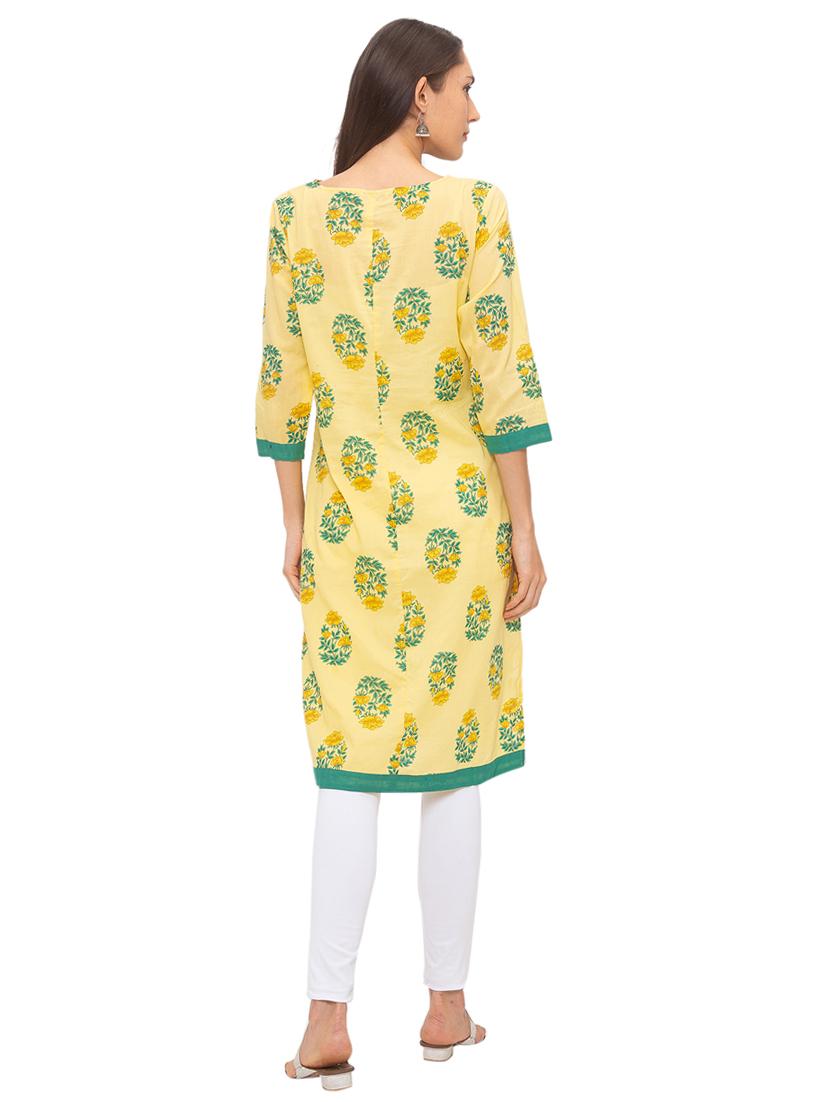 floral straight kurta - 17208604 - Zoom Image - 3