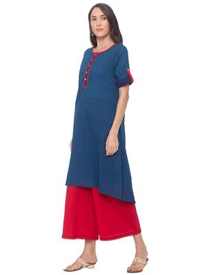 solid a-line kurta - 17208614 - Standard Image - 2