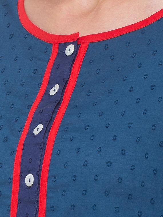 solid a-line kurta - 17208614 - Zoom Image - 4