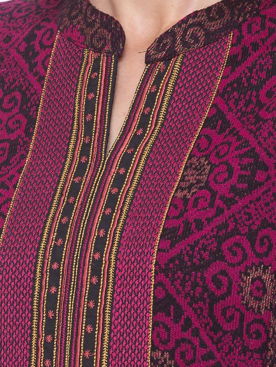printed straight woolen kurta - 17208626 - Zoom Image - 4