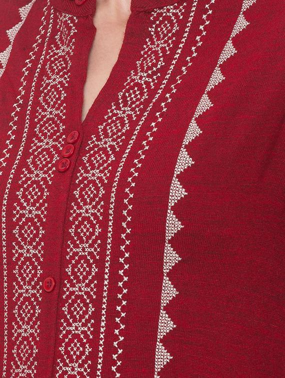 printed straight woolen kurta - 17208629 - Zoom Image - 4