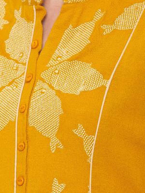 printed a-line woolen kurta - 17208638 - Standard Image - 4