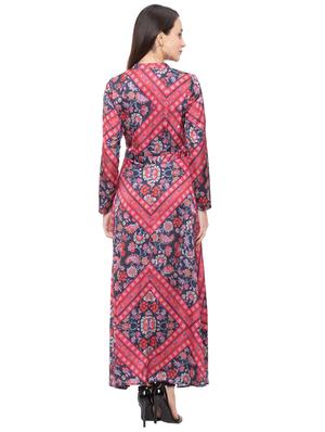 mandarin neck floral maxi dress - 17208705 - Standard Image - 3