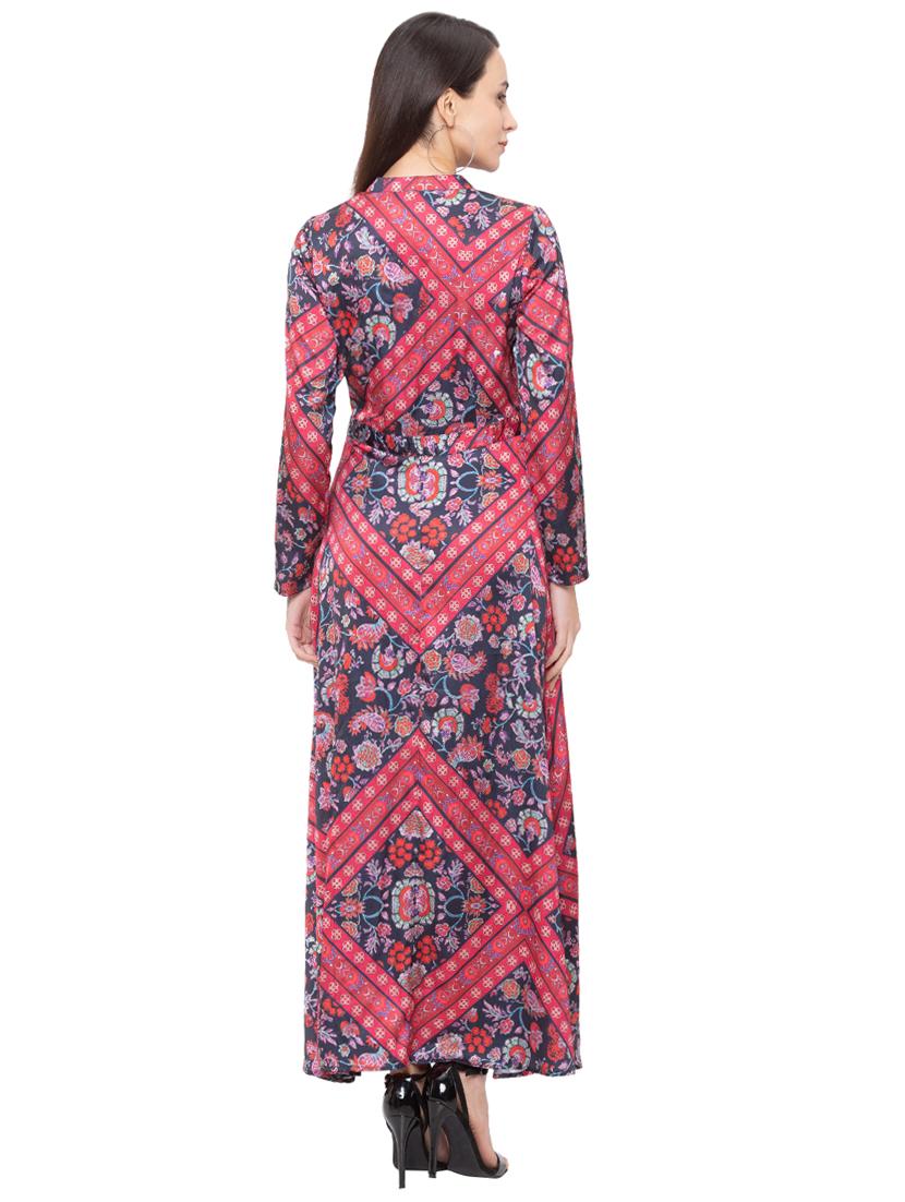mandarin neck floral maxi dress - 17208705 - Zoom Image - 3