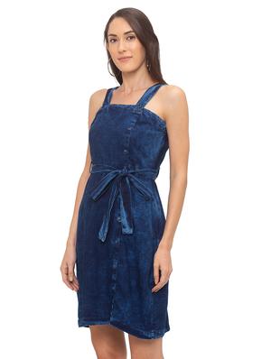tie front denim dress - 17208717 - Standard Image - 2