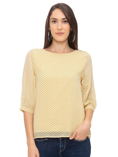 round neck polka dot top - 17208807 - Standard Image - 1