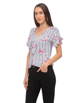 tie knot striped top - 17208867 - Standard Image - 2