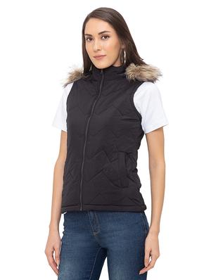 black polyester quilted & padded jacket - 17208890 - Standard Image - 2