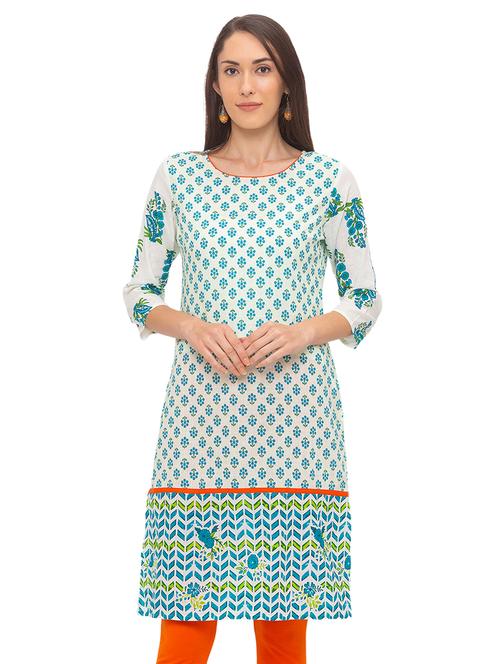 floral straight kurta - 17208918 - Standard Image - 1