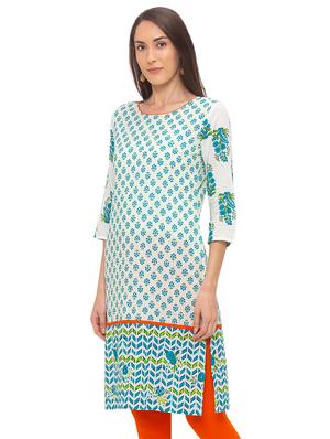 floral straight kurta - 17208918 - Standard Image - 2