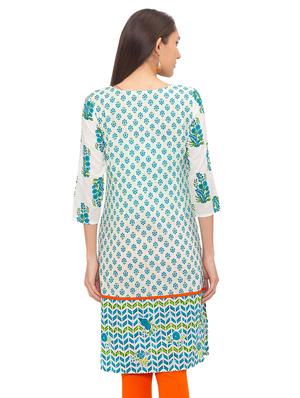 floral straight kurta - 17208918 - Standard Image - 3