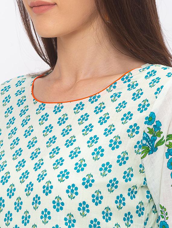floral straight kurta - 17208918 - Zoom Image - 5