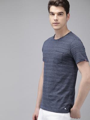 navy blue striped pocket t-shirt - 17209060 - Standard Image - 2