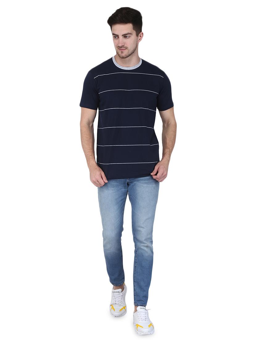 navy blue striped t-shirt - 17209215 - Zoom Image - 4