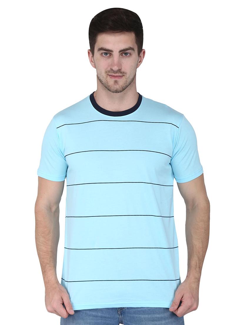 turquoise blue striped t-shirt - 17209217 - Zoom Image - 1