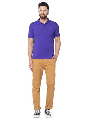 brown solid flat front casual trouser - 17209292 - Standard Image - 4