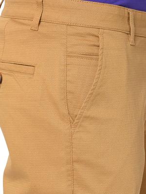 brown solid flat front casual trouser - 17209292 - Standard Image - 5