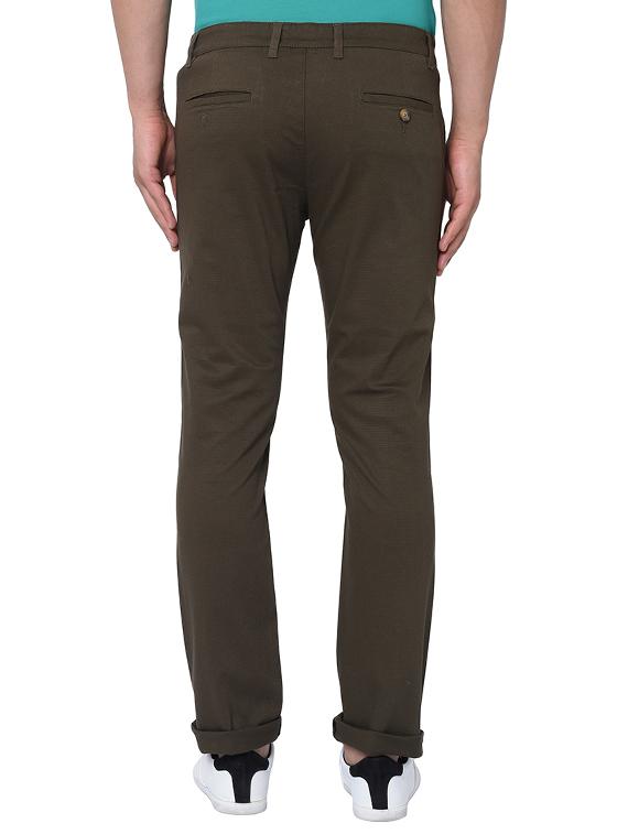 green textured flat front casual trouser - 17209295 - Zoom Image - 3