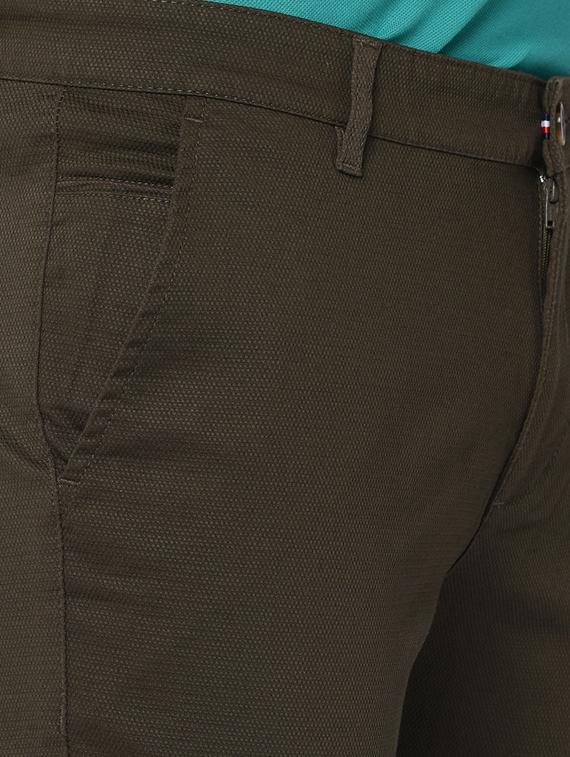 green textured flat front casual trouser - 17209295 - Zoom Image - 5