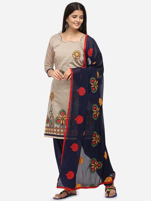 embroidered unstitched suit - 17209778 - Standard Image - 1