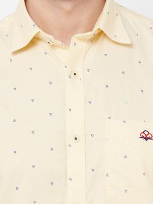 yellow printed casual shirt - 17210029 - Standard Image - 5
