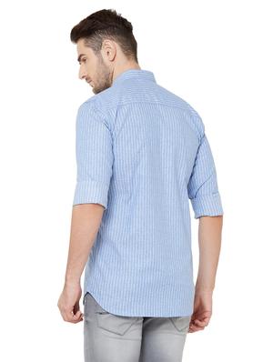 light blue striped casual shirt - 17210036 - Standard Image - 3