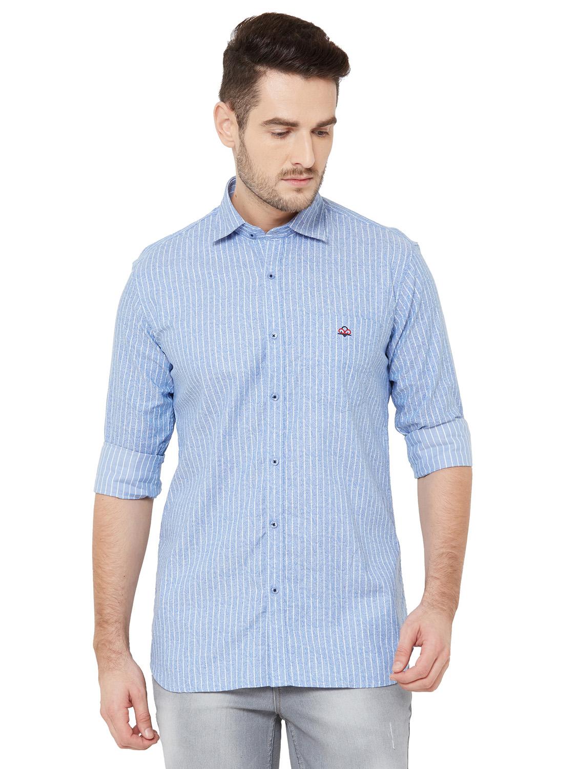 light blue striped casual shirt - 17210036 - Zoom Image - 1