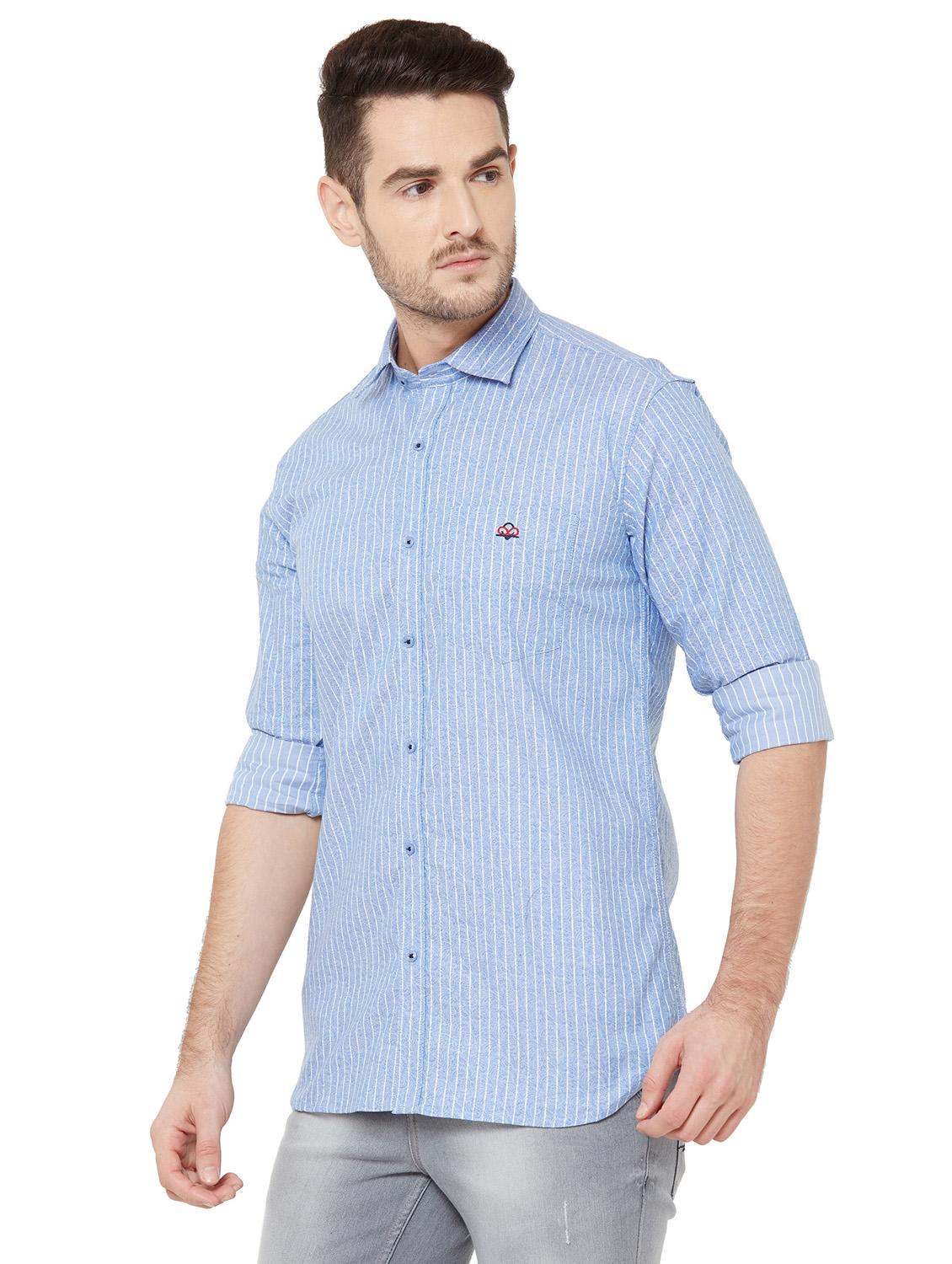 light blue striped casual shirt - 17210036 - Zoom Image - 2