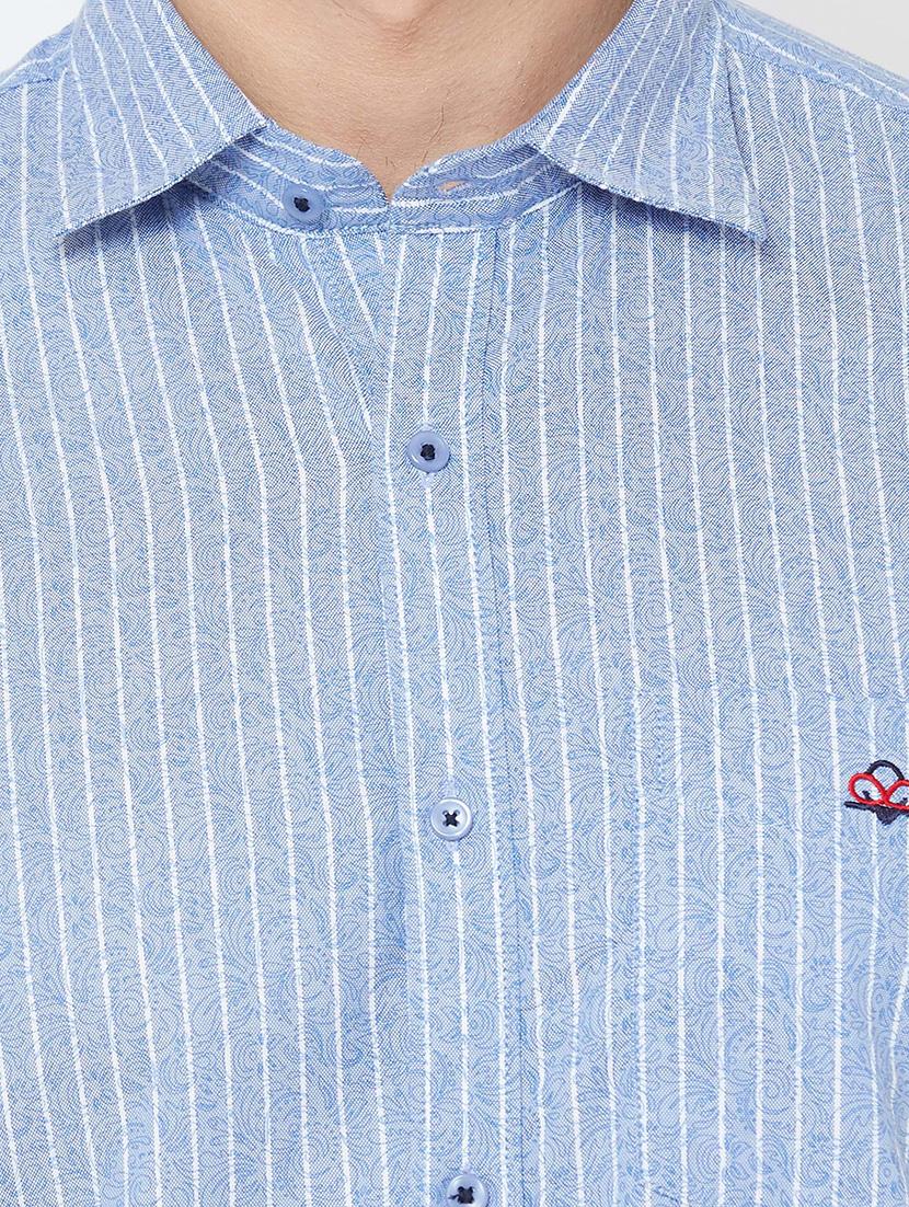 light blue striped casual shirt - 17210036 - Zoom Image - 5