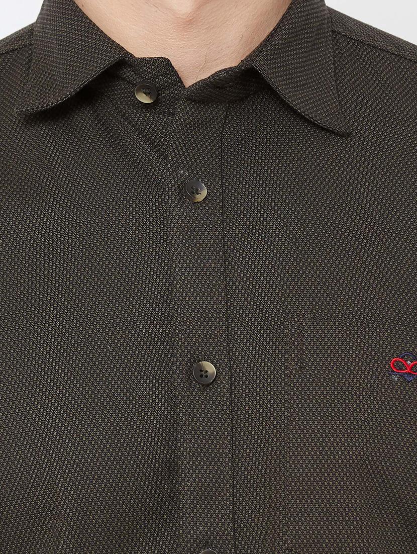 brown self design casual shirt - 17210037 - Zoom Image - 5