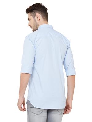 light blue checkered casual shirt - 17210039 - Standard Image - 3