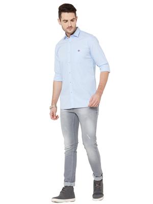 light blue checkered casual shirt - 17210039 - Standard Image - 4