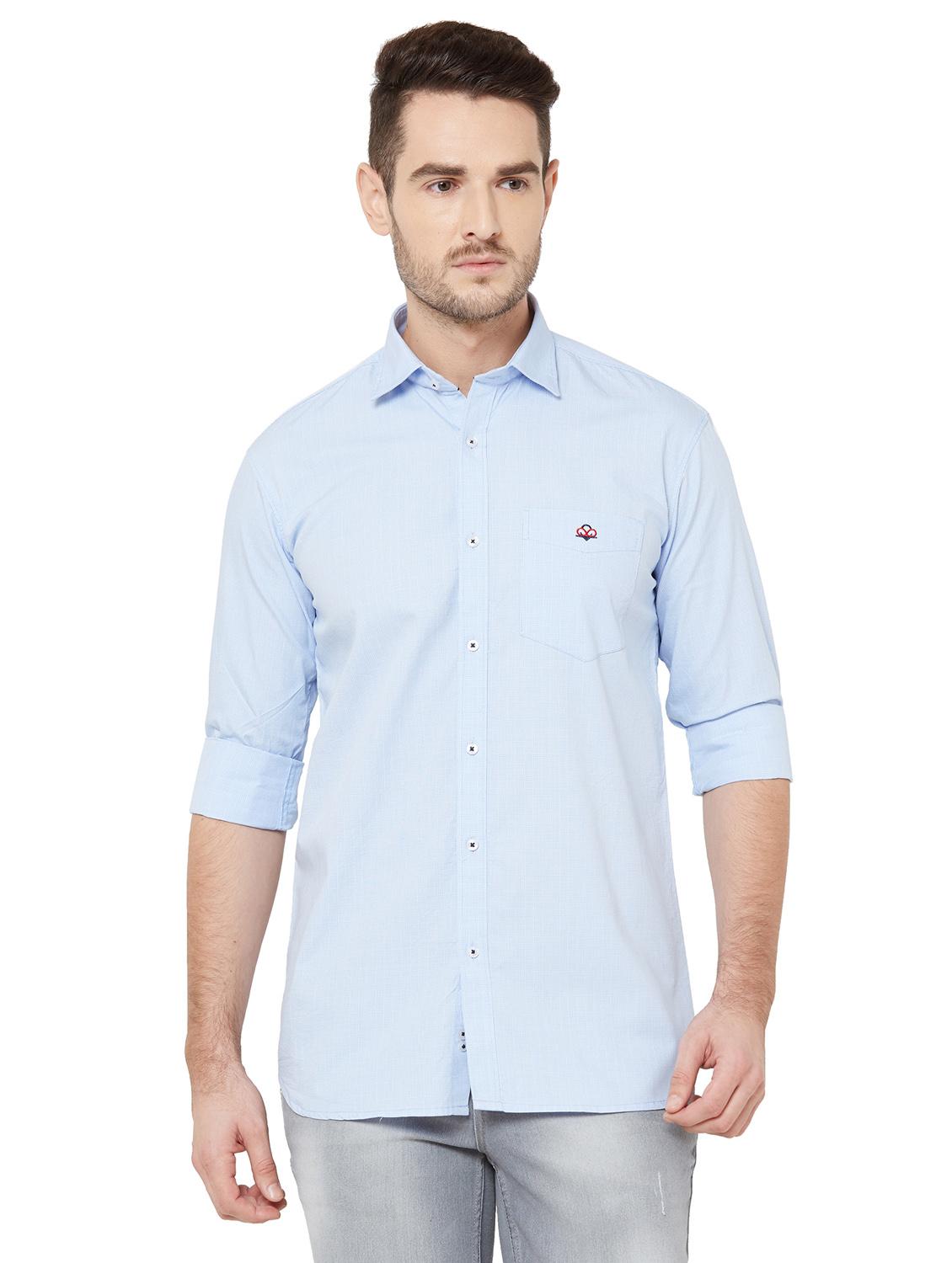 light blue checkered casual shirt - 17210039 - Zoom Image - 1