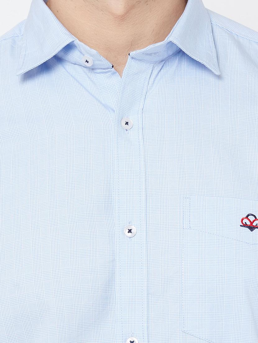light blue checkered casual shirt - 17210039 - Zoom Image - 5
