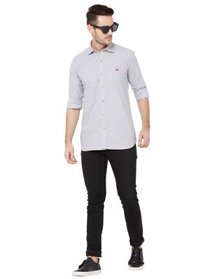 grey printed casual shirt - 17210052 - Standard Image - 4
