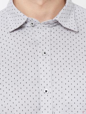 grey printed casual shirt - 17210052 - Standard Image - 5