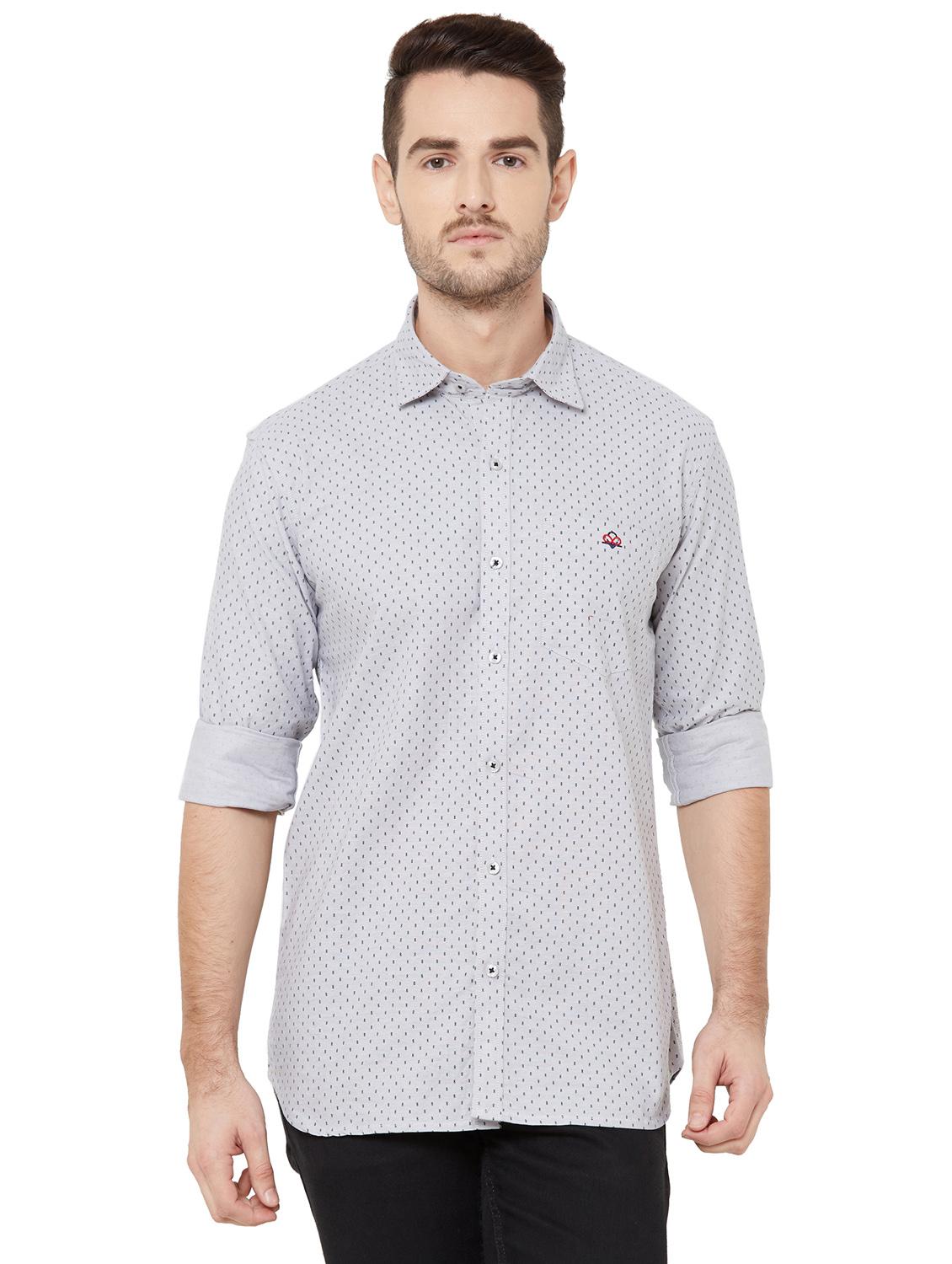 grey printed casual shirt - 17210052 - Zoom Image - 1