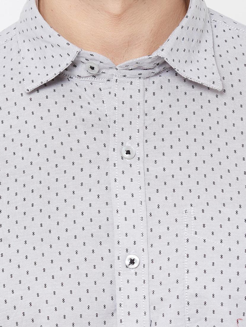 grey printed casual shirt - 17210052 - Zoom Image - 5