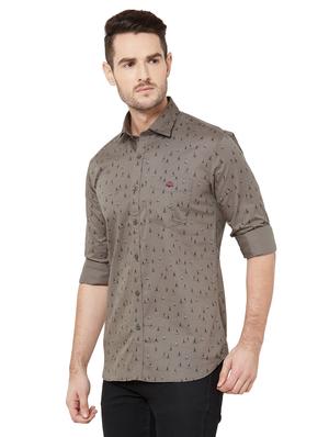 grey printed casual shirt - 17210058 - Standard Image - 2