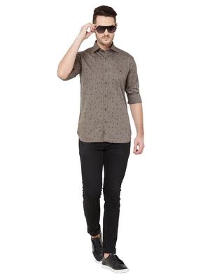 grey printed casual shirt - 17210058 - Standard Image - 4