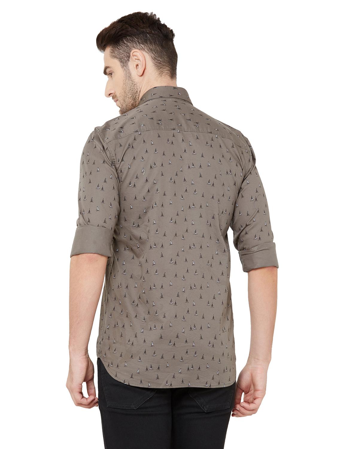 grey printed casual shirt - 17210058 - Zoom Image - 3