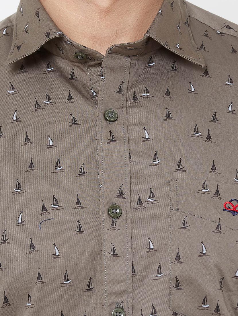 grey printed casual shirt - 17210058 - Zoom Image - 5